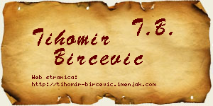 Tihomir Birčević vizit kartica